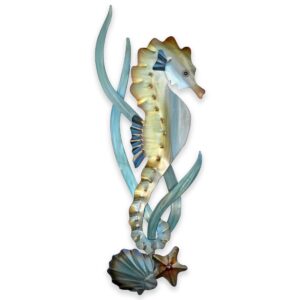 t.i. design seahorse coastal contemporary beach metal wall decor