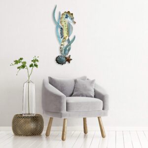 T.I. Design Seahorse Coastal Contemporary Beach Metal Wall Decor