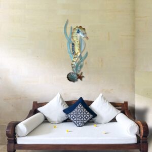 T.I. Design Seahorse Coastal Contemporary Beach Metal Wall Decor