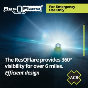 ACR ResQFlare Electronic Distress E-Flare and Flag, USCG Approved Replacement for Pyrotechnic Flares - ACR 3966