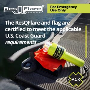 ACR ResQFlare Electronic Distress E-Flare and Flag, USCG Approved Replacement for Pyrotechnic Flares - ACR 3966