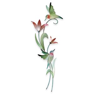 T.I. Design Hummingbirds Contemporary Floral Botanical Metal Wall Decor