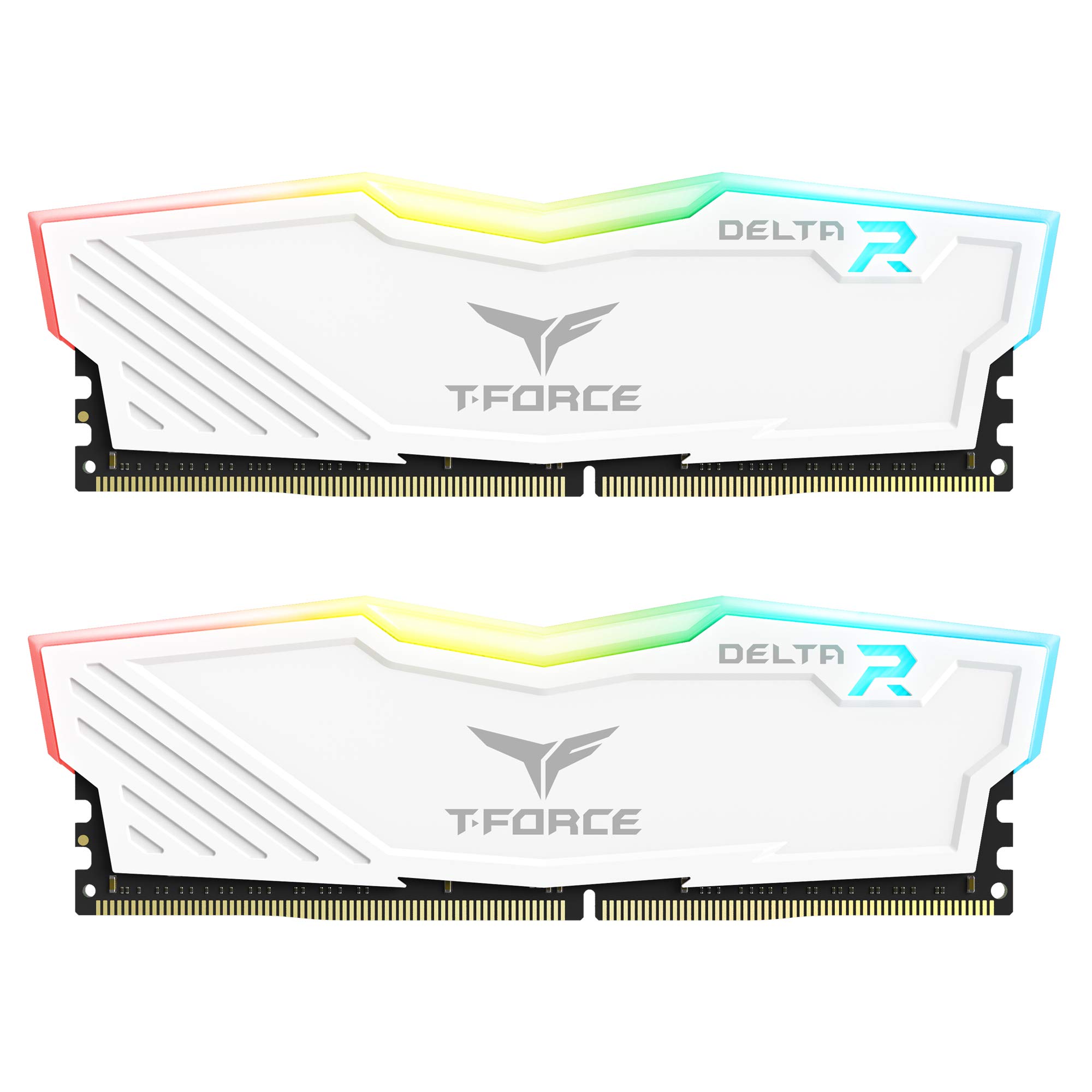 TEAMGROUP T-Force Delta RGB DDR4 16GB (2x8GB) 3600MHz (PC4-28800) CL18 Desktop Gaming Memory Module Ram TF4D416G3600HC18JDC01 - White