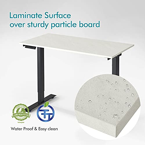 Kaboon Universal Tabletop 47.25"x30", Solid One-Piece Melamine Table Top, Double Desk L-Desk DIY, Home and Office,Sea Salt/White