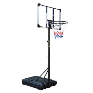 aukung portable basketball hoop & goal basketball stand height adjustable 6.2-8.5ft with 35.4inch transparent backboard & wheels for youth teenagers outdoor indoor basketball goal game play