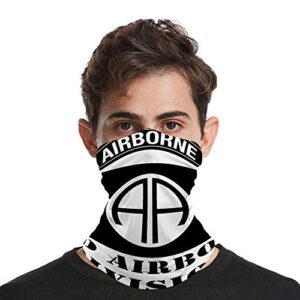 Army 82nd Airborne Division Unisex Seamless Neck Gaiter Face Mask,Multi Purpose Face Cover Neck Scarf, Outdoors Fishing Turban Balaclava,Windproof Dust&UV Sun-Protection for Bandana