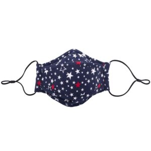 auliné collection washable summer cotton face mask made in usa, a3f star spangled navy