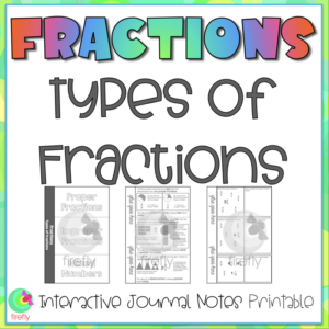 types of fractions. interactive journal
