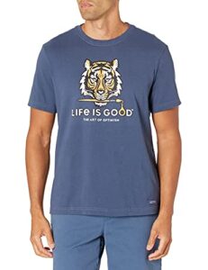 life is good, mens crusher graphic t-shirt, darkest blue, large