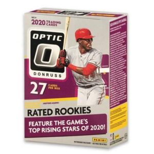 2020 panini donruss optic baseball blaster box (24 cards/bx + one 3-card exclusive parallel pack)