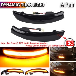 Turn Signal Indicator Side Mirror Dynamic Blinker Light for Ford Focus 3 MK3 SE ST RS C-Max