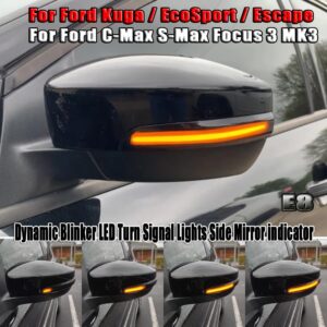 Turn Signal Indicator Side Mirror Dynamic Blinker Light for Ford Focus 3 MK3 SE ST RS C-Max