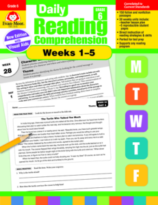 daily reading comprehension, grade 6, weeks 1-5
