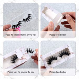 80 Pieces Empty Eyelashes Packaging Paper False Eyelash Storage Box Marble False Eyelash Cases without Trays for Women (Classic Patterns)