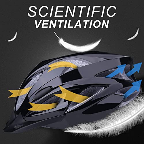 Bike Helmet with Detachable Sun Visor,Shinmax Lightweight Bicycle Helmet with Quick Release Chin Stripe Removable Inner Pads Mountain Bike Helmet Cycling Helmet for Adult Men Women