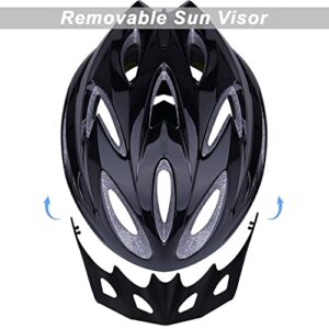 Bike Helmet with Detachable Sun Visor,Shinmax Lightweight Bicycle Helmet with Quick Release Chin Stripe Removable Inner Pads Mountain Bike Helmet Cycling Helmet for Adult Men Women