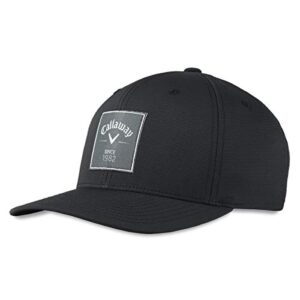 callaway rutherford flexfit snapback hat, one size, black