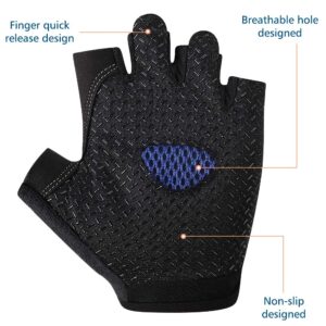 Accmor Cycling Gloves for Women Men, Half Finger Bike Gloves, Road Bicycle Gloves, Shock-Absorbing Anti-Slip Breathable Motorcycle Mountain Bike Gloves for Men Women Adults