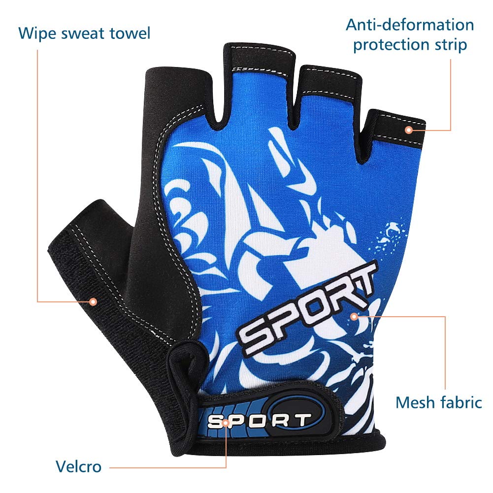 Accmor Cycling Gloves for Women Men, Half Finger Bike Gloves, Road Bicycle Gloves, Shock-Absorbing Anti-Slip Breathable Motorcycle Mountain Bike Gloves for Men Women Adults