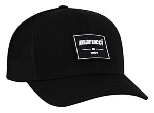 marucci sports - est rubber patch trucker snapback black, black, adult, hats, men's apparel (mahttrpest-bk-a)