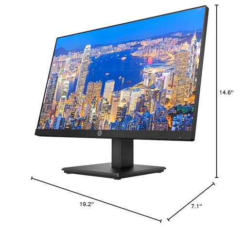 HP P224 21.5 Inch Monitor 2-Pack Bundle with Desk Mount Clamp Dual Monitor Stand, FHD 1080p, LED Backlit, IPS, Anti-Glare, Tilt (HDMI, VGA and DisplayPort) for Home and Office