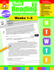 daily reading comprehension, grade 5, weeks 1-5