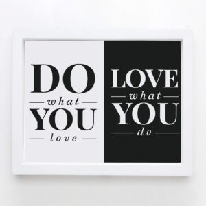 Do What You Love- Inspirational Wall Art Hanging Decor Pictures for Living Room, Boho Wall Decor for Bedroom, Canvas Art Decor for Home, & Office, Encouragement Gift, Unframed - 10x8"