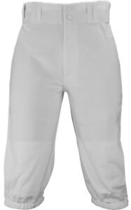 marucci sports - youth tapered double-knit short baseball pant, white, youth medium