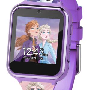 Accutime Kids Disney Frozen Anna Elsa Purple Educational Touchscreen Smart Watch Toy for Girls, Boys, Toddlers - Selfie Cam, Learning Games, Alarm, Calculator, Pedometer & More (Model: FZN4672AZ)