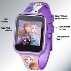 Accutime Kids Disney Frozen Anna Elsa Purple Educational Touchscreen Smart Watch Toy for Girls, Boys, Toddlers - Selfie Cam, Learning Games, Alarm, Calculator, Pedometer & More (Model: FZN4672AZ)