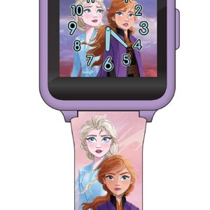 Accutime Kids Disney Frozen Anna Elsa Purple Educational Touchscreen Smart Watch Toy for Girls, Boys, Toddlers - Selfie Cam, Learning Games, Alarm, Calculator, Pedometer & More (Model: FZN4672AZ)