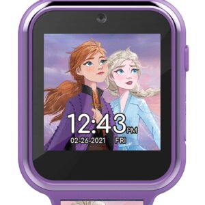 Accutime Kids Disney Frozen Anna Elsa Purple Educational Touchscreen Smart Watch Toy for Girls, Boys, Toddlers - Selfie Cam, Learning Games, Alarm, Calculator, Pedometer & More (Model: FZN4672AZ)