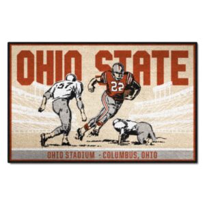 fanmats 28102 ohio state buckeyes starter mat accent rug - 19in. x 30in. | sports fan home decor rug and tailgating mat ticket stub starter mat