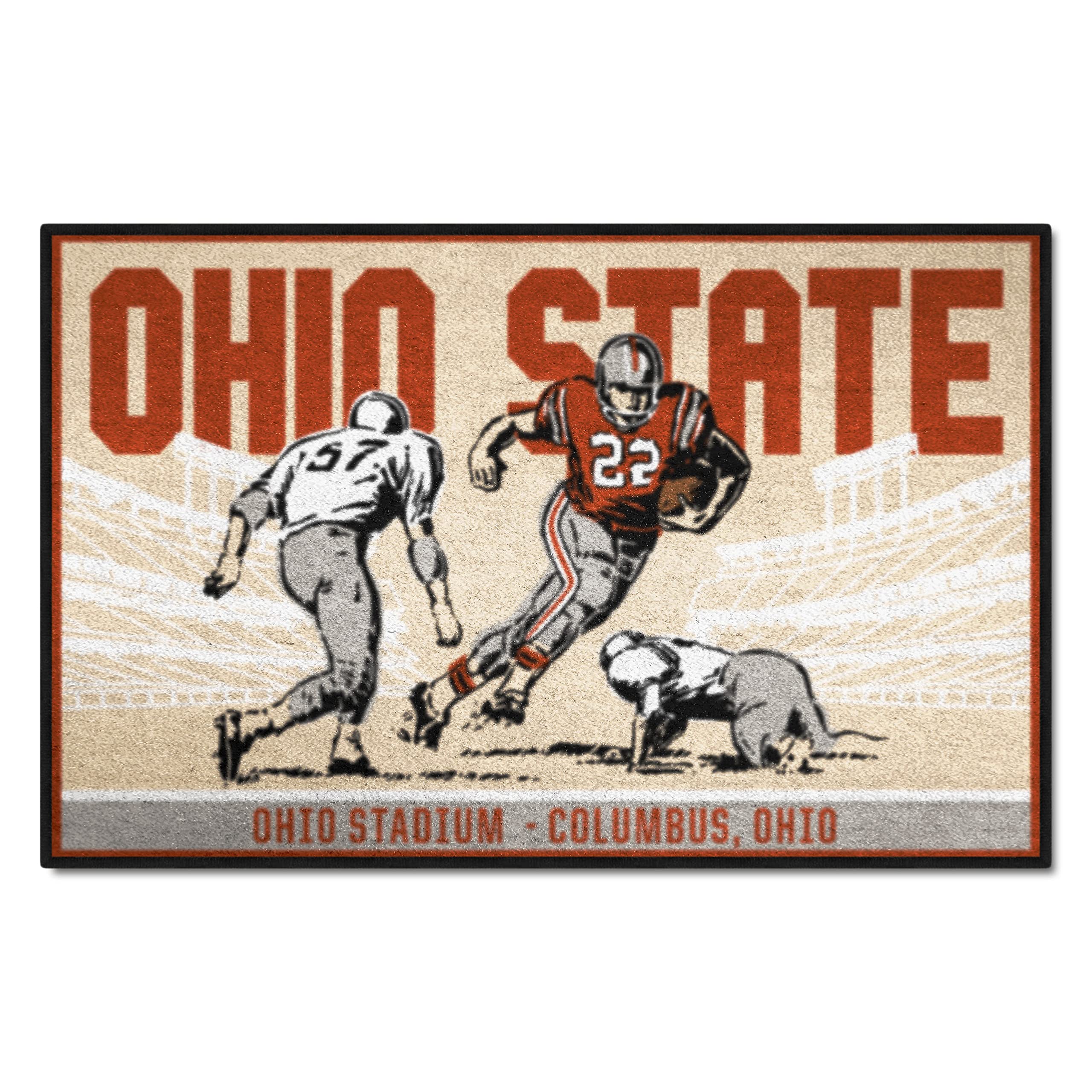 FANMATS 28102 Ohio State Buckeyes Starter Mat Accent Rug - 19in. x 30in. | Sports Fan Home Decor Rug and Tailgating Mat Ticket Stub Starter Mat