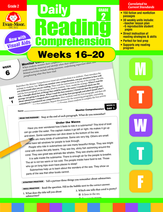 Daily Reading Comprehension, Grade 2, Weeks 16-20