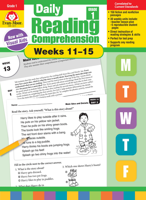 Daily Reading Comprehension, Grade 1, Weeks 11-15