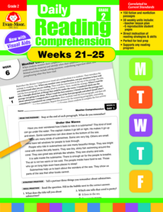 daily reading comprehension, grade 2, weeks 21-25