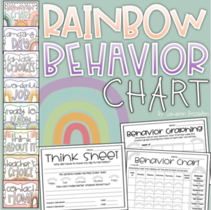 behavior clip chart boho rainbow theme