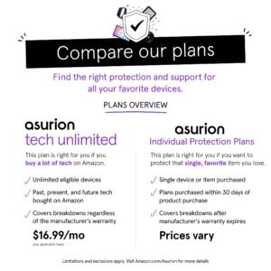 asurion 3 year television protection plan (for products with a price between $2000 - $2999.99)