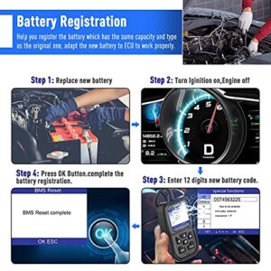 ANCEL FD500 Battery Registration fits for Ford Lincoln Mercury - All Systems OBD2 Scanner with Engine, ABS, SRS, Transmission, SAS, ESP Diagnostics - Car Code Reader for EPB, Throttle, Oil Reset