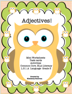 adjectives! task cards and activities!