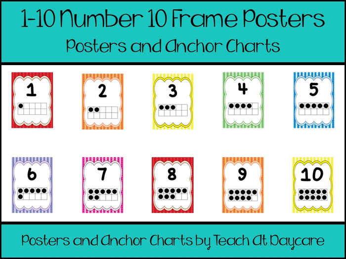 Printable Number 10 Frames Posters