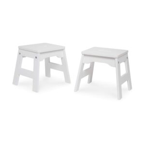 melissa & doug wooden stools - set of 2 (white)