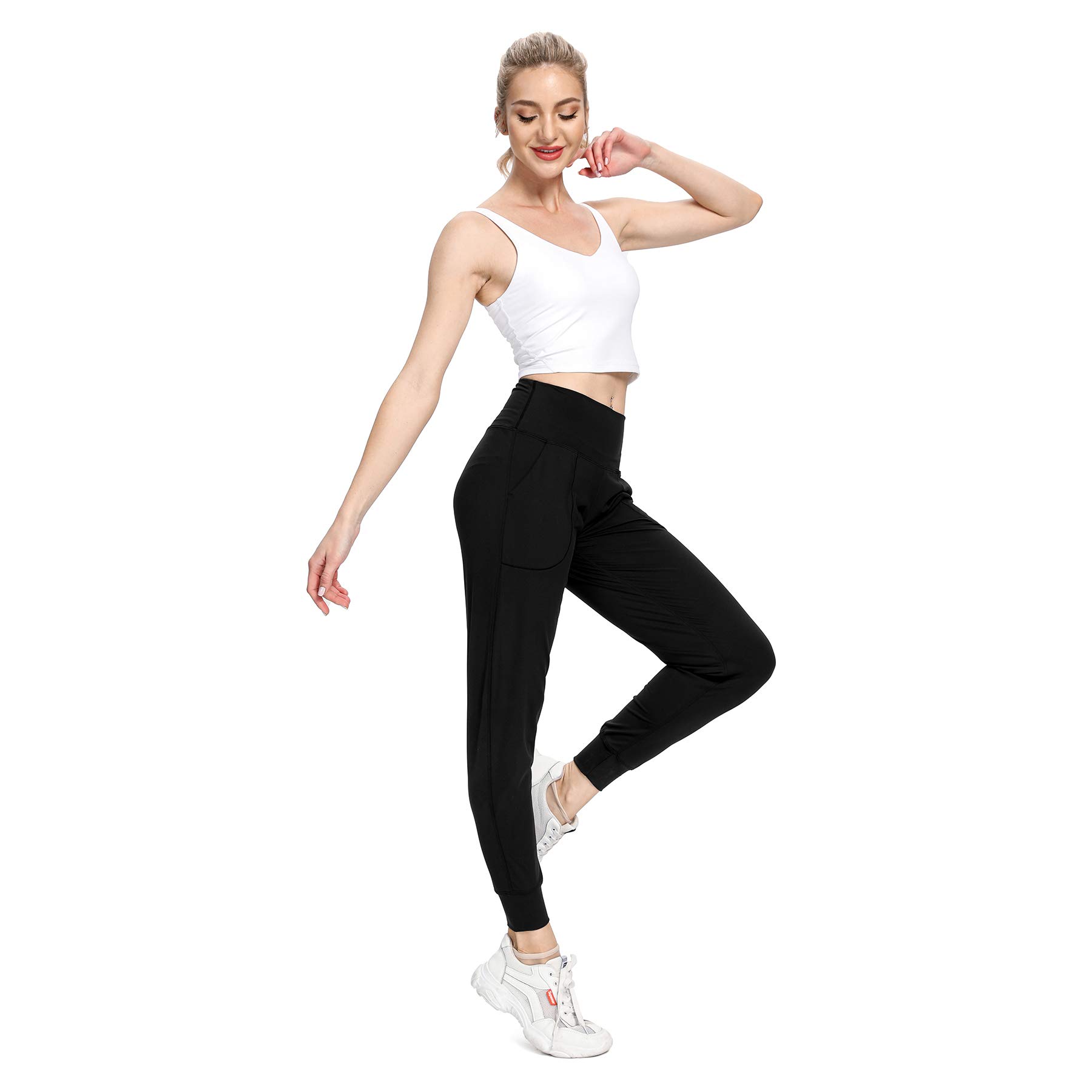 Mesily Women's Joggers High Waist Yoga Pockets Sweatpants Sport Workout Pants