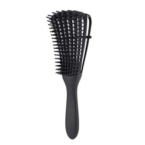 detangling brush for afro america/african hair textured 3a to 4c kinky wavy/curly/coily/wet/dry/oil/thick/long hair, knots detangler easy to clean (black)