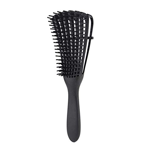 Detangling Brush for Afro America/African Hair Textured 3a to 4c Kinky Wavy/Curly/Coily/Wet/Dry/Oil/Thick/Long Hair, Knots Detangler Easy to Clean (Black)