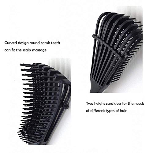 Detangling Brush for Afro America/African Hair Textured 3a to 4c Kinky Wavy/Curly/Coily/Wet/Dry/Oil/Thick/Long Hair, Knots Detangler Easy to Clean (Black)