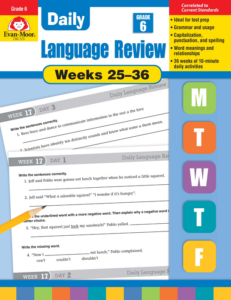 daily language review bundle, grade 6, weeks 25–36