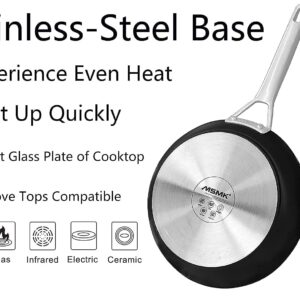 MsMk 10 Inch Frying Pan Nonstick with Lid, Induction Fry Pan with Lid, Titanium and Diamond Non Stick Coating From USA, for Induction, Ceramic and Gas Cooktops, Oven Safe 10 Inch Skillet Nonstick