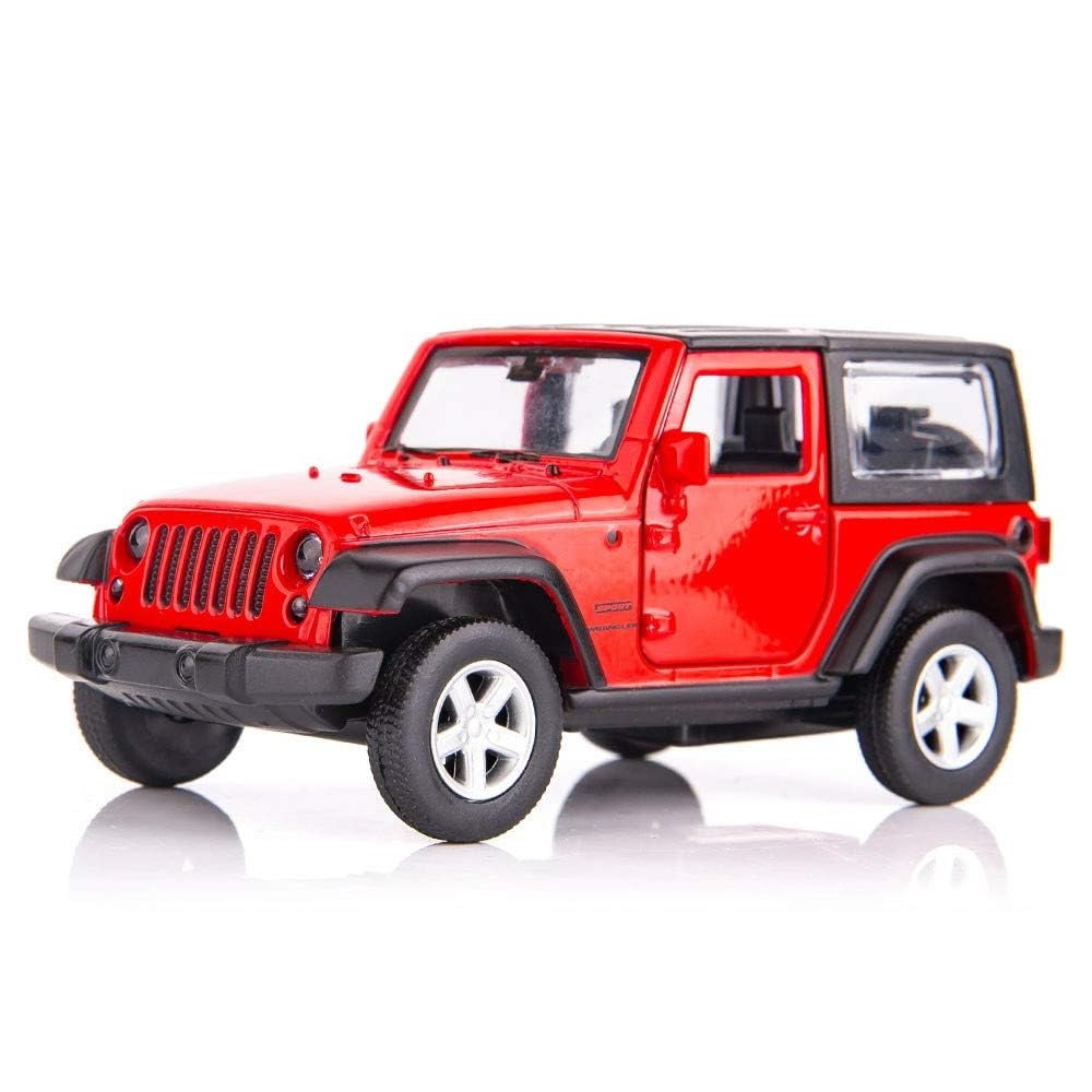 BDTCTK 1/42 Scale SUV Wrangler Car Model Toy Zinc Alloy Die-Cast Pull Back Vehicles Kid Toys for 4 5 6 Year Old Boy Girl Gift(Red)